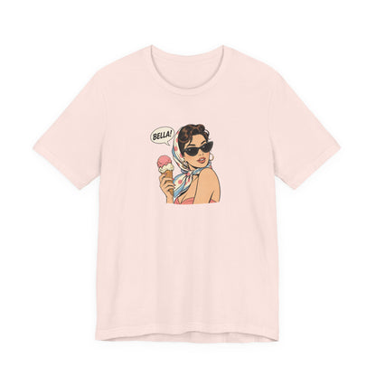 Bella Retro Pinup Girl Eis T-Shirt | Vintage Pop Art Sonnenbrille Tee