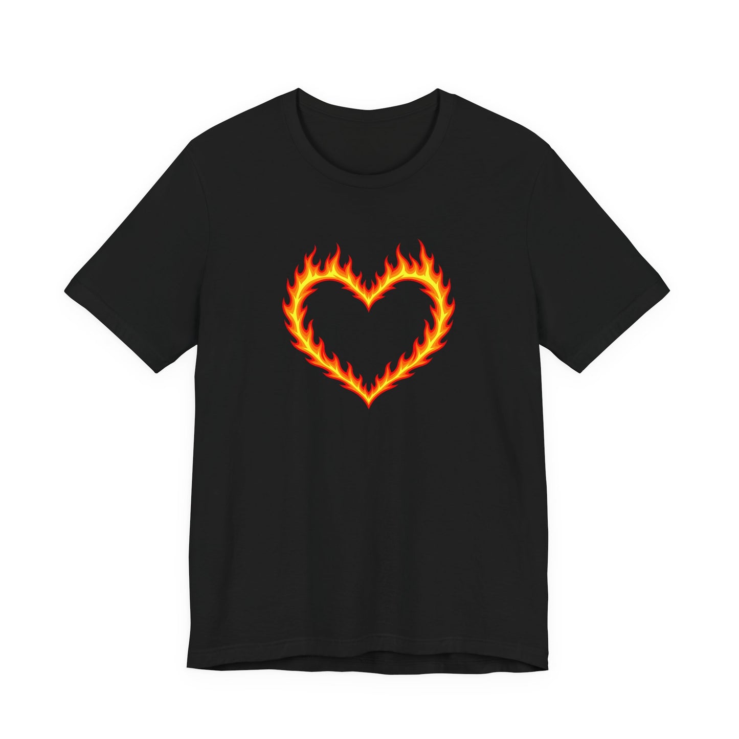 Flammendes Herz T-Shirt | Grafik Tee mit Feuerherz
