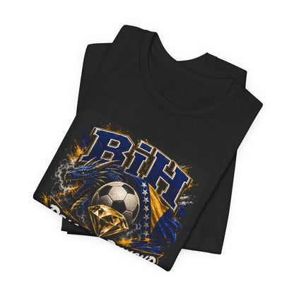 Drachen & Diamant Fußball Totenkopf T-Shirt | BIH Fußball Wappen Tee