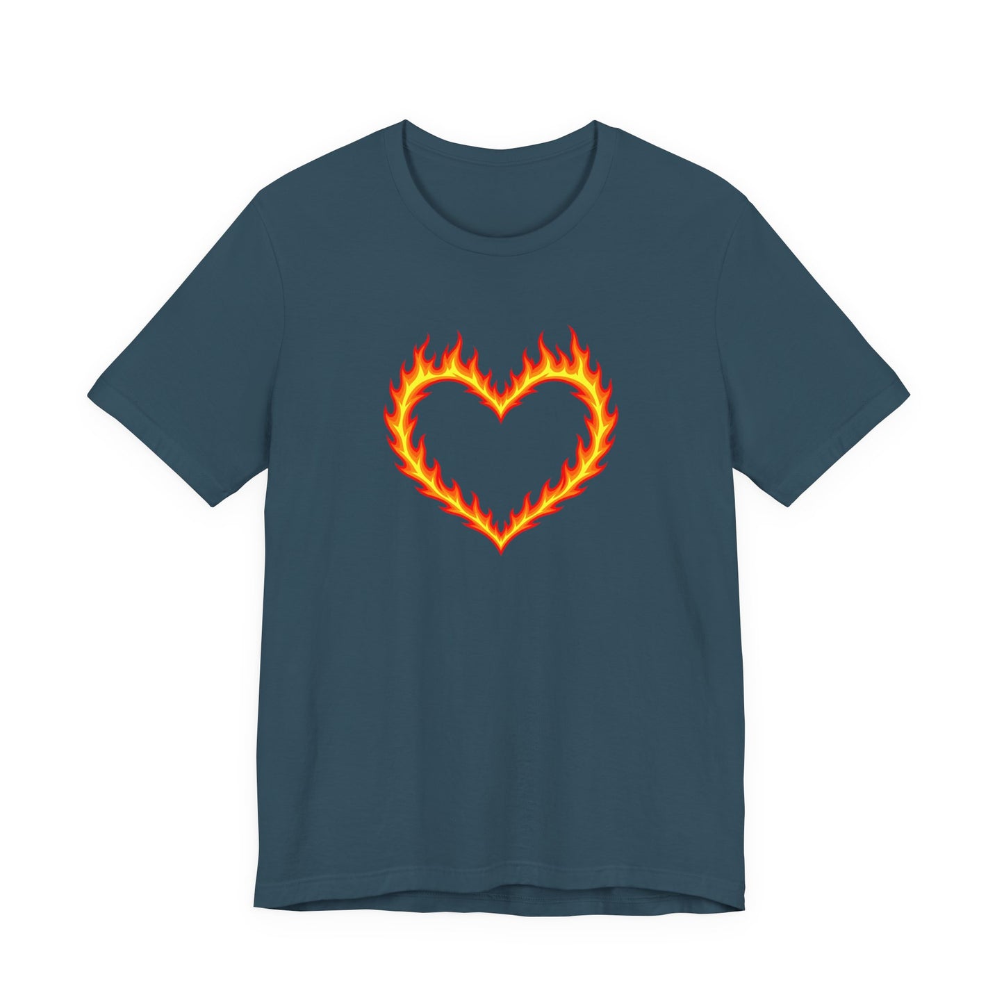 Flammendes Herz T-Shirt | Grafik Tee mit Feuerherz