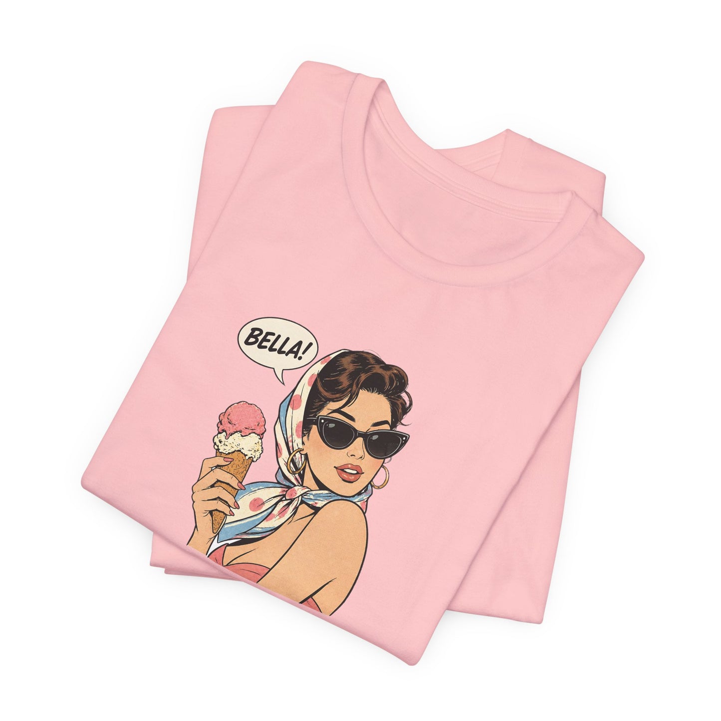 Bella Retro Pinup Girl Eis T-Shirt | Vintage Pop Art Sonnenbrille Tee