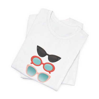 Drei Sonnenbrillen T-Shirt | Retro Damen Brillen Grafik Tee