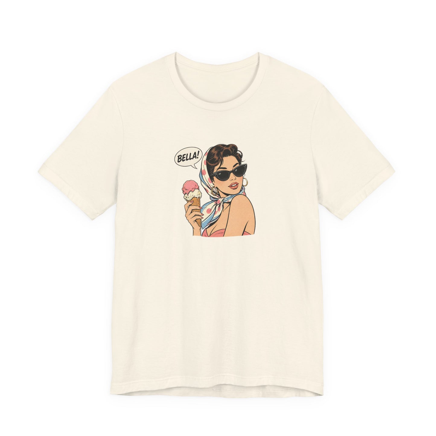 Bella Retro Pinup Girl Eis T-Shirt | Vintage Pop Art Sonnenbrille Tee