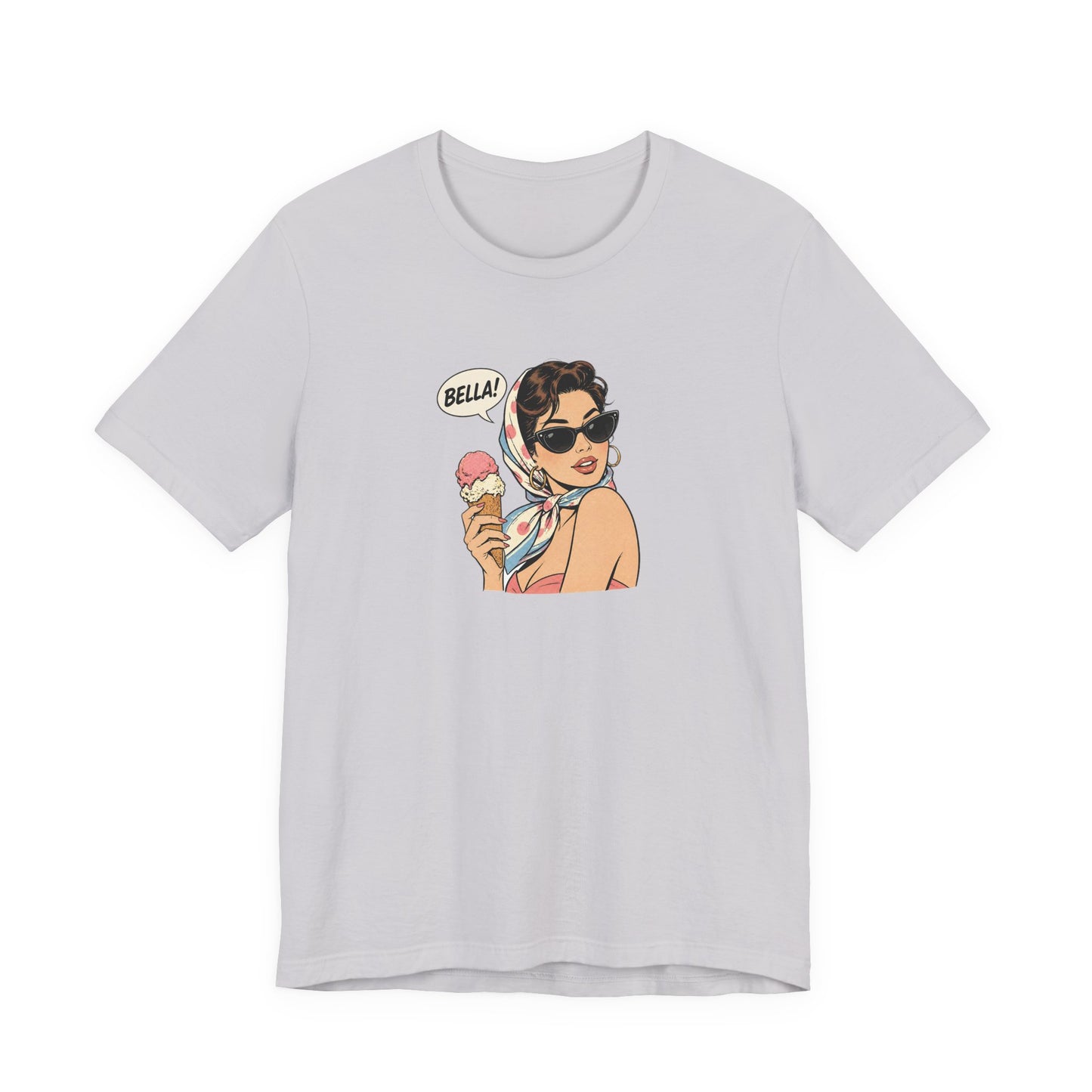 Bella Retro Pinup Girl Eis T-Shirt | Vintage Pop Art Sonnenbrille Tee
