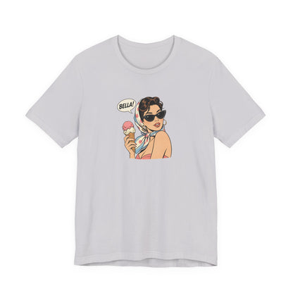 Bella Retro Pinup Girl Eis T-Shirt | Vintage Pop Art Sonnenbrille Tee