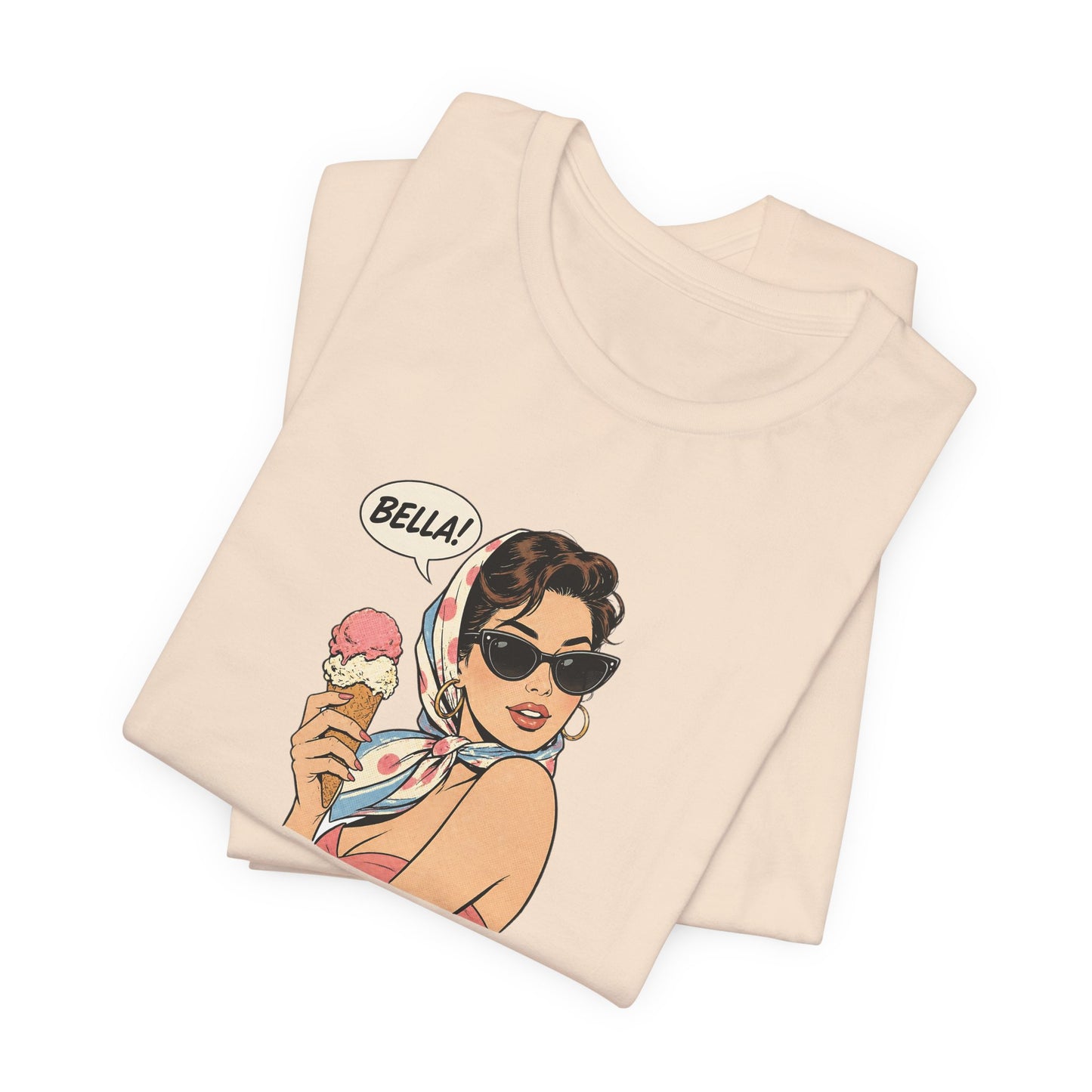 Bella Retro Pinup Girl Eis T-Shirt | Vintage Pop Art Sonnenbrille Tee