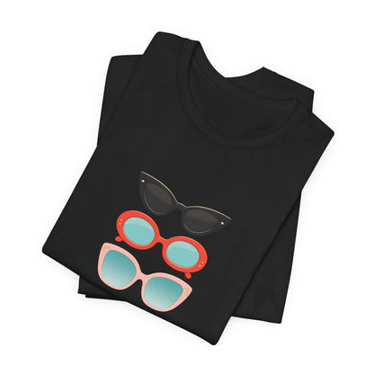 Drei Sonnenbrillen T-Shirt | Retro Damen Brillen Grafik Tee