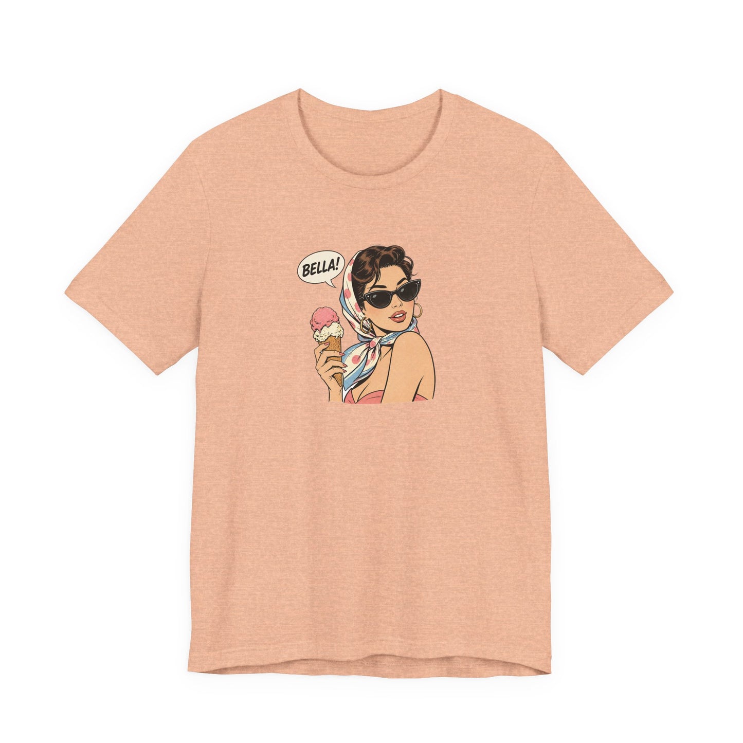 Bella Retro Pinup Girl Eis T-Shirt | Vintage Pop Art Sonnenbrille Tee