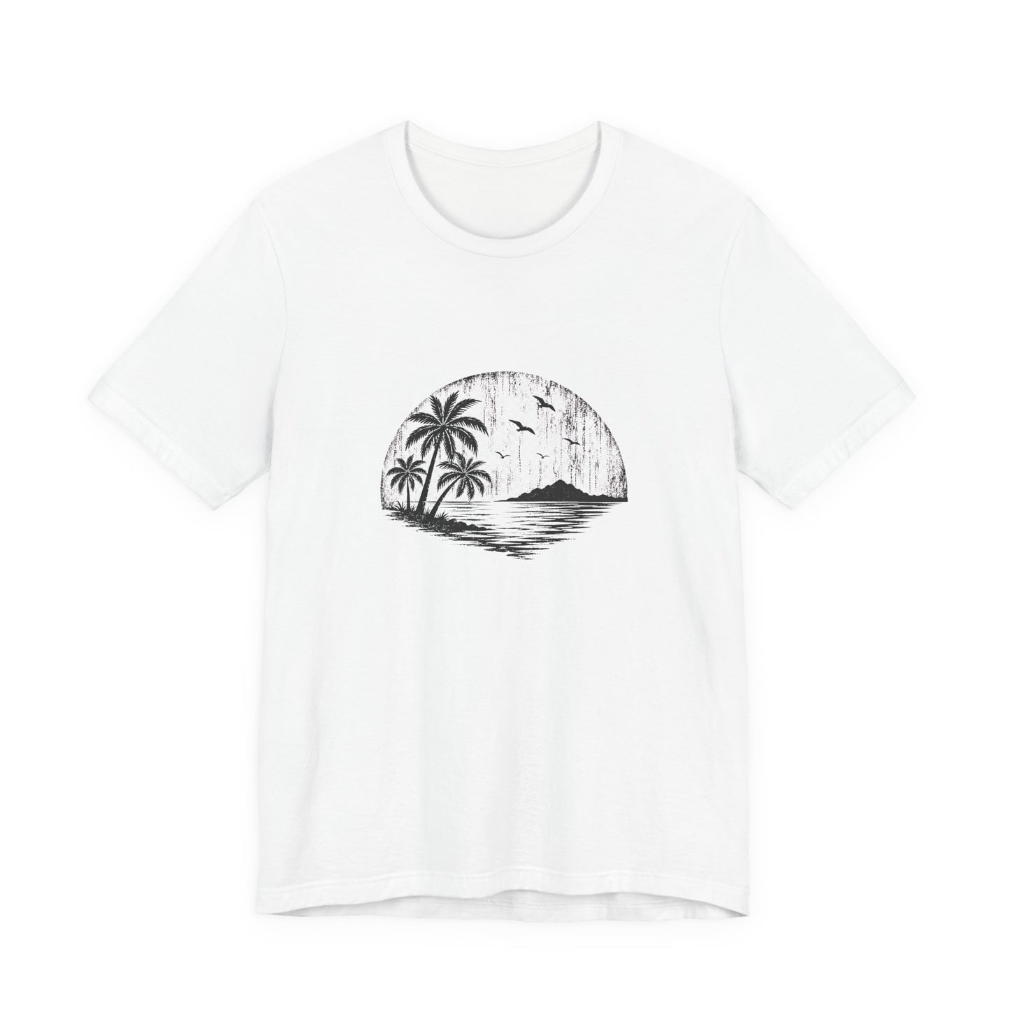 Vintage Palmen Sonnenuntergang T-Shirt | Tropisches Strand Grafik Tee
