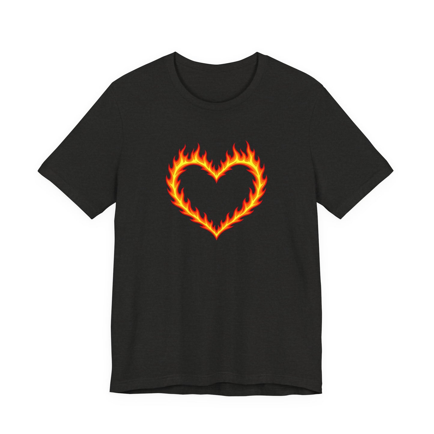 Flammendes Herz T-Shirt | Grafik Tee mit Feuerherz