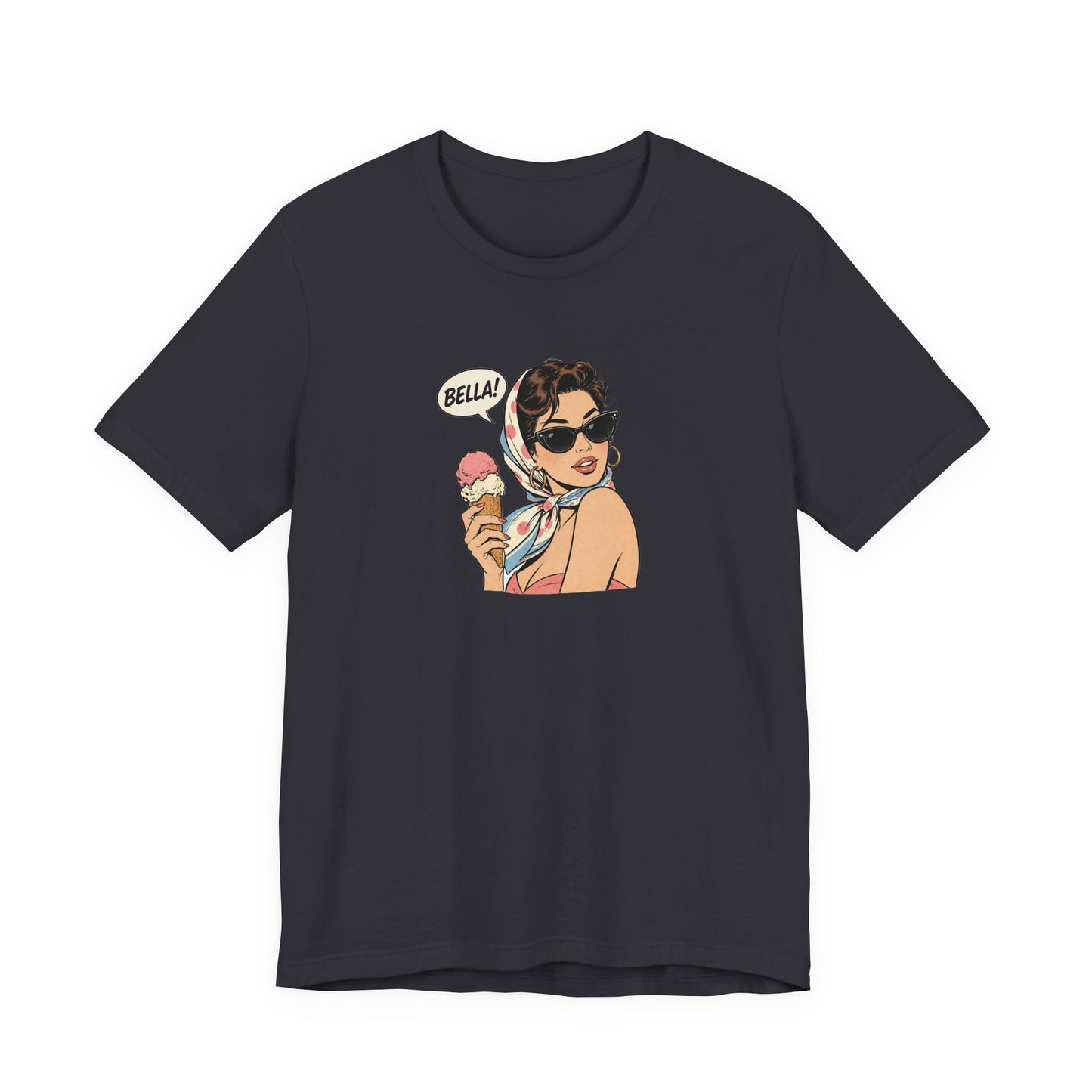 Bella Retro Pinup Girl Eis T-Shirt | Vintage Pop Art Sonnenbrille Tee