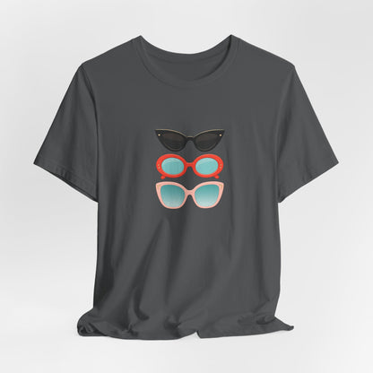 Drei Sonnenbrillen T-Shirt | Retro Damen Brillen Grafik Tee