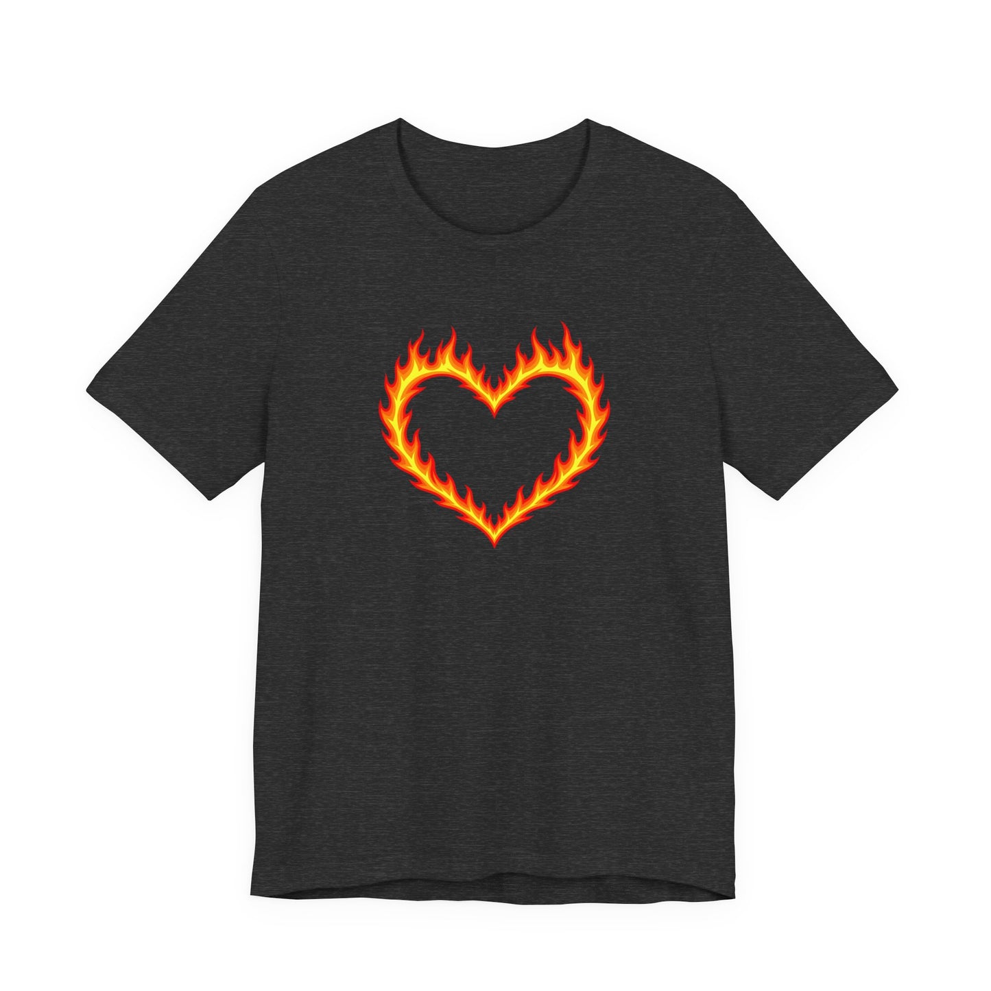 Flammendes Herz T-Shirt | Grafik Tee mit Feuerherz