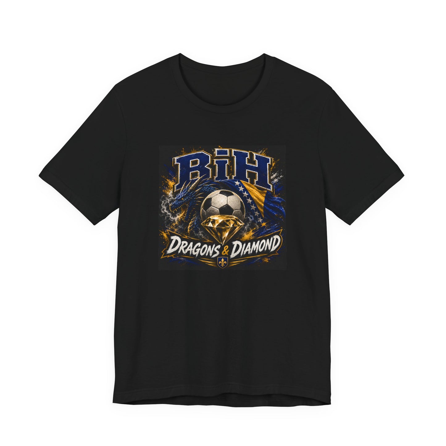 Drachen & Diamant Fußball Totenkopf T-Shirt | BIH Fußball Wappen Tee