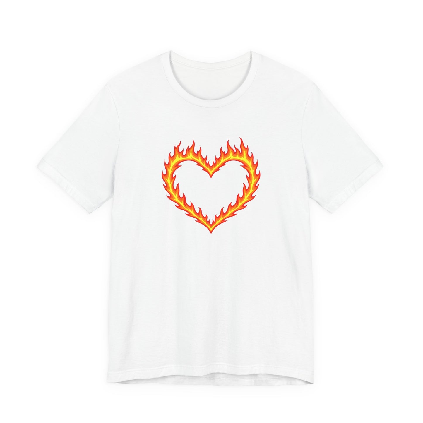 Flammendes Herz T-Shirt | Grafik Tee mit Feuerherz