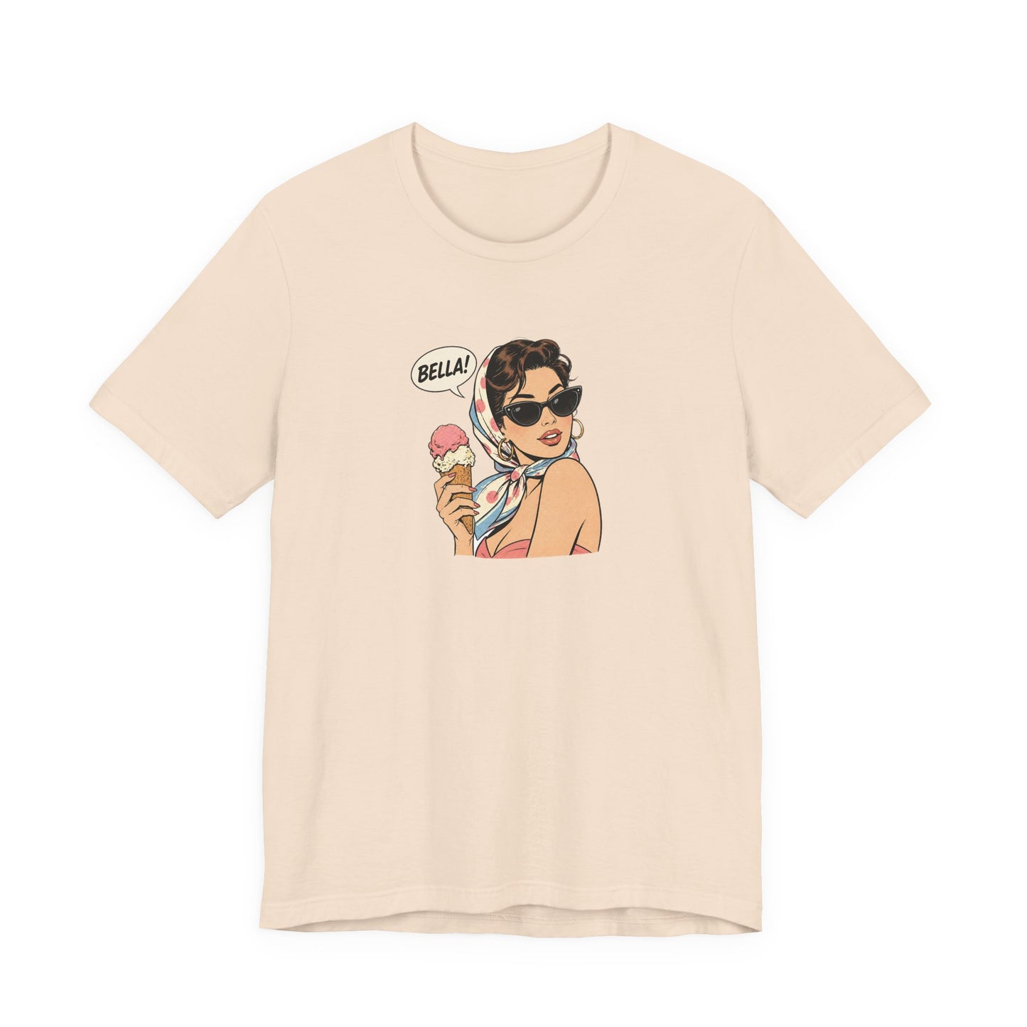 Bella Retro Pinup Girl Eis T-Shirt | Vintage Pop Art Sonnenbrille Tee