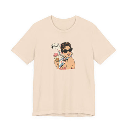 Bella Retro Pinup Girl Eis T-Shirt | Vintage Pop Art Sonnenbrille Tee