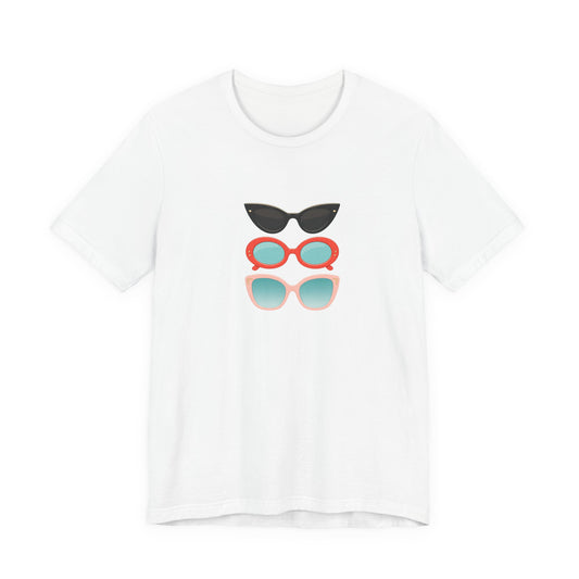 Drei Sonnenbrillen T-Shirt | Retro Damen Brillen Grafik Tee