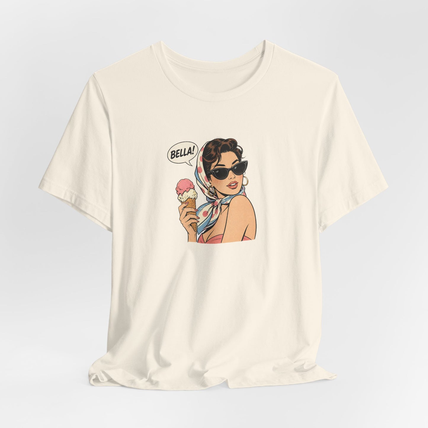 Bella Retro Pinup Girl Eis T-Shirt | Vintage Pop Art Sonnenbrille Tee