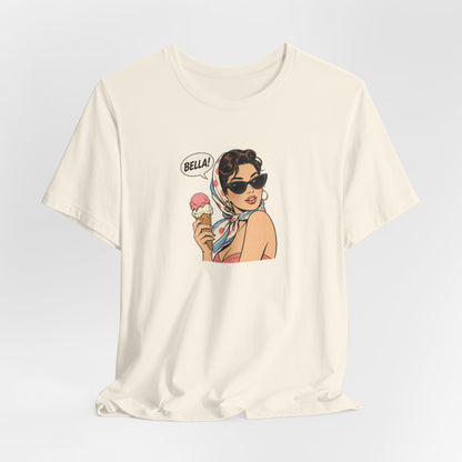 Bella Retro Pinup Girl Eis T-Shirt | Vintage Pop Art Sonnenbrille Tee