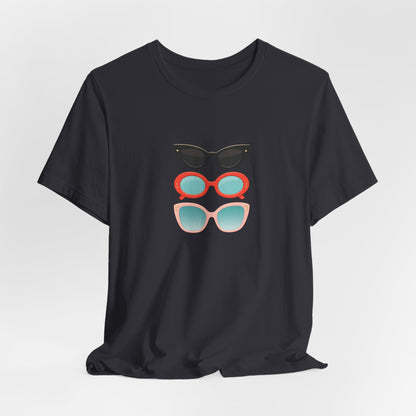 Drei Sonnenbrillen T-Shirt | Retro Damen Brillen Grafik Tee