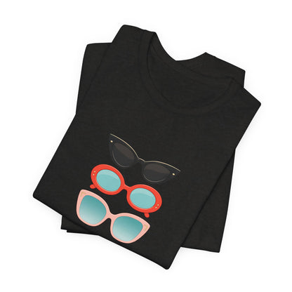 Drei Sonnenbrillen T-Shirt | Retro Damen Brillen Grafik Tee