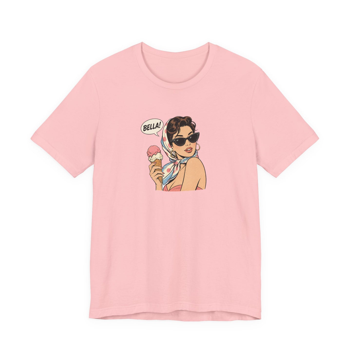 Bella Retro Pinup Girl Eis T-Shirt | Vintage Pop Art Sonnenbrille Tee