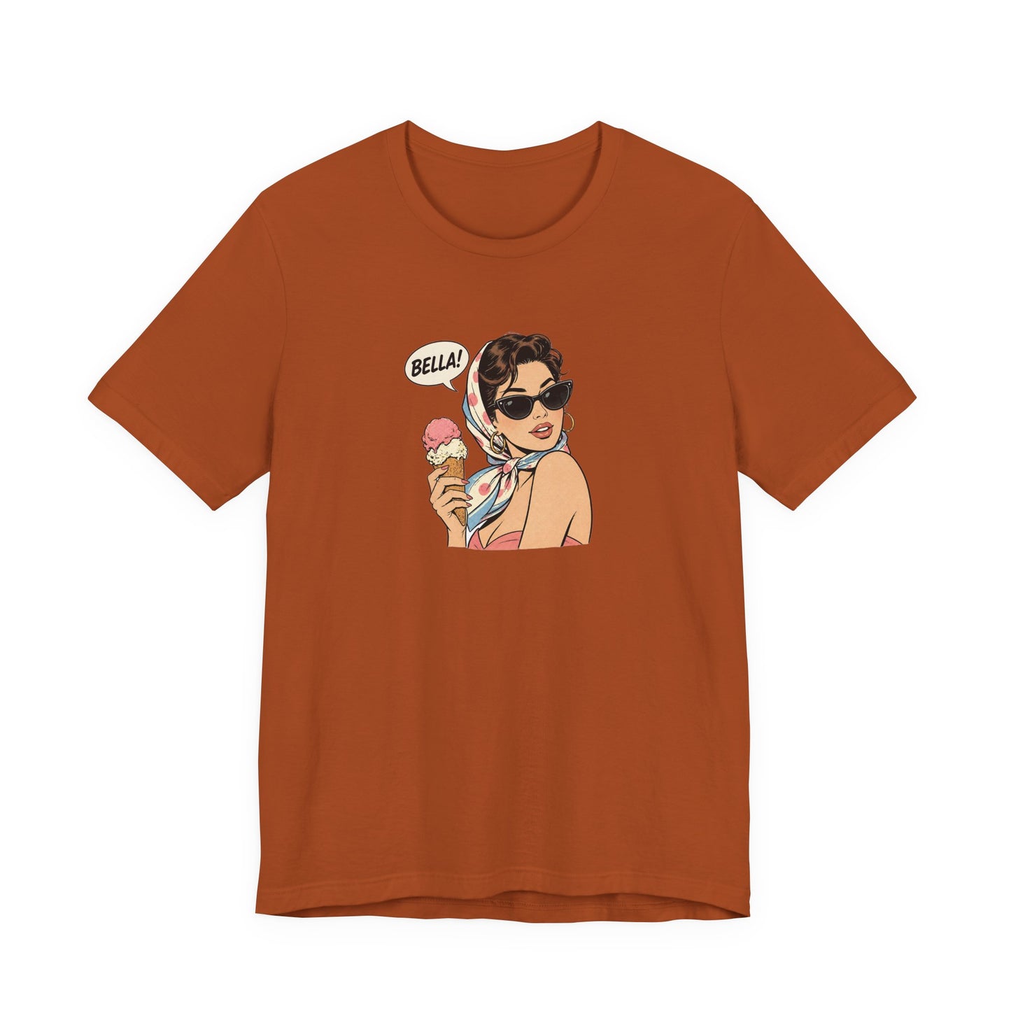 Bella Retro Pinup Girl Eis T-Shirt | Vintage Pop Art Sonnenbrille Tee