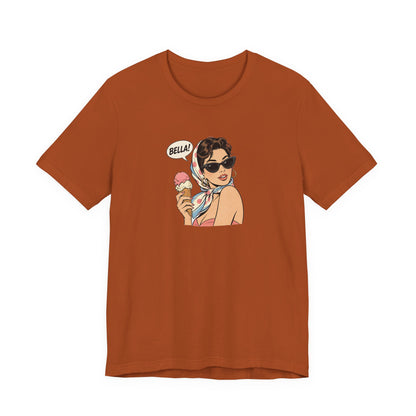 Bella Retro Pinup Girl Eis T-Shirt | Vintage Pop Art Sonnenbrille Tee