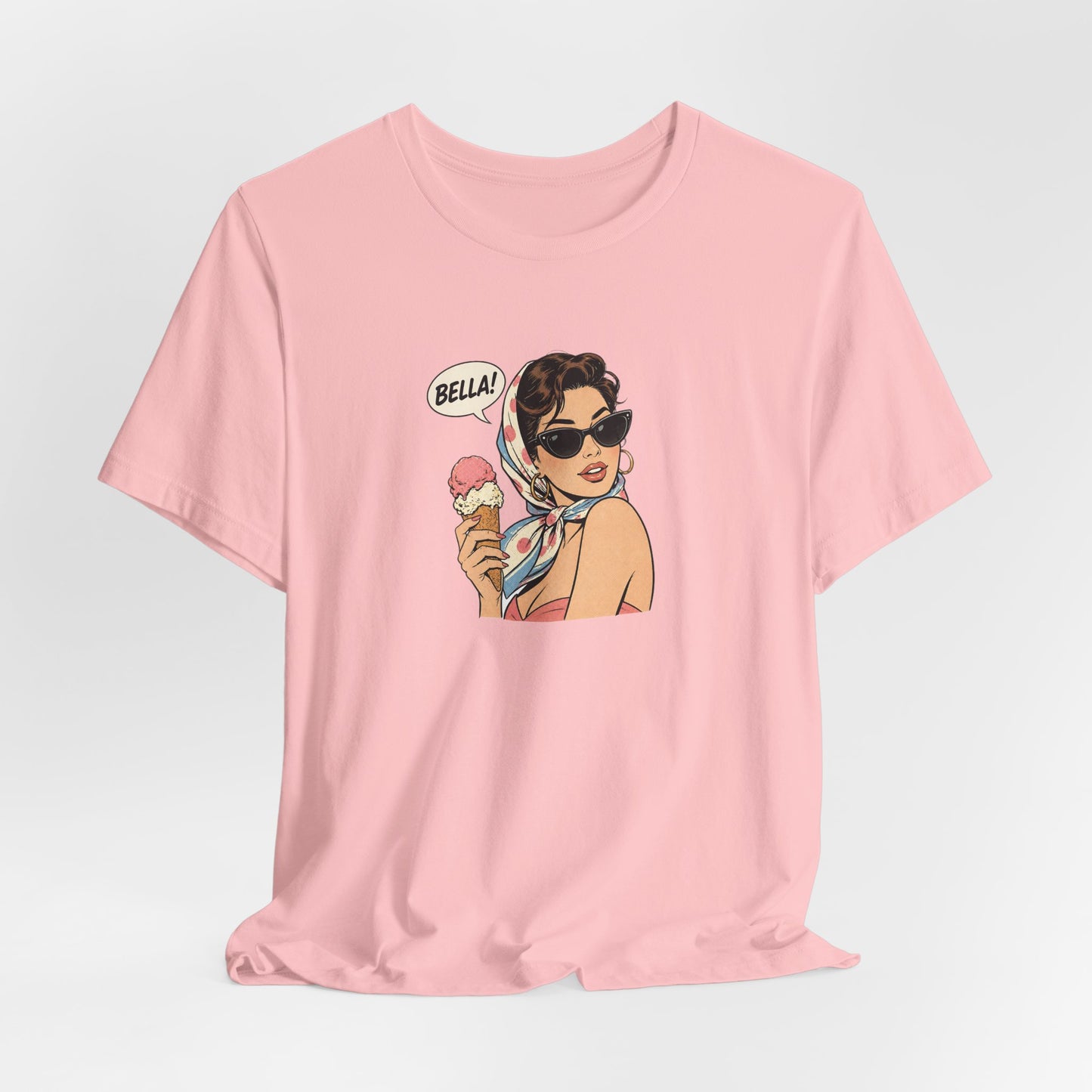 Bella Retro Pinup Girl Eis T-Shirt | Vintage Pop Art Sonnenbrille Tee