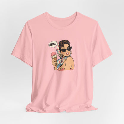 Bella Retro Pinup Girl Eis T-Shirt | Vintage Pop Art Sonnenbrille Tee