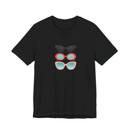 Drei Sonnenbrillen T-Shirt | Retro Damen Brillen Grafik Tee