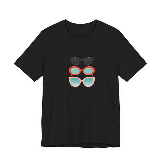 Drei Sonnenbrillen T-Shirt | Retro Damen Brillen Grafik Tee