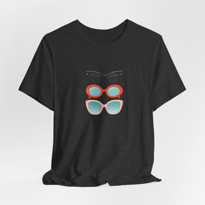 Drei Sonnenbrillen T-Shirt | Retro Damen Brillen Grafik Tee