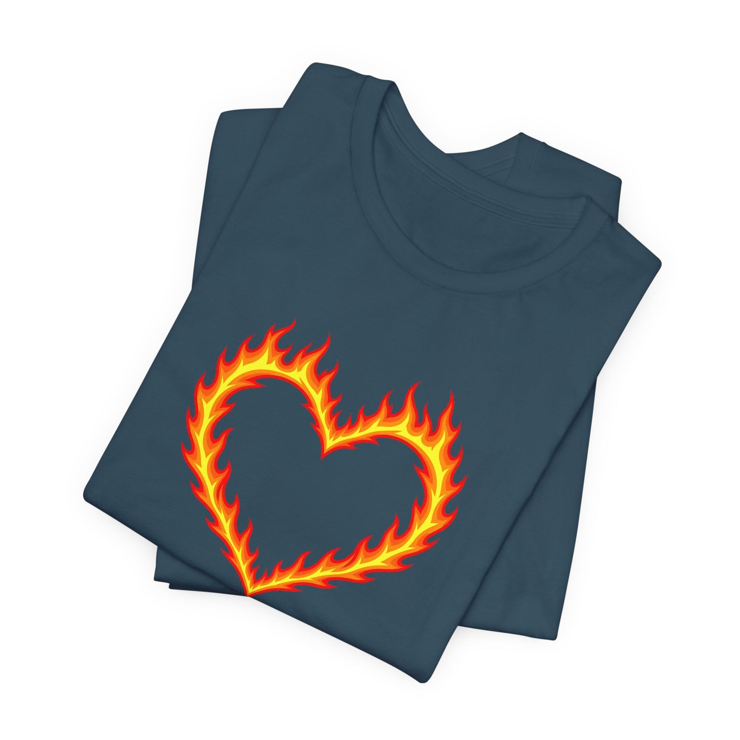 Flammendes Herz T-Shirt | Grafik Tee mit Feuerherz