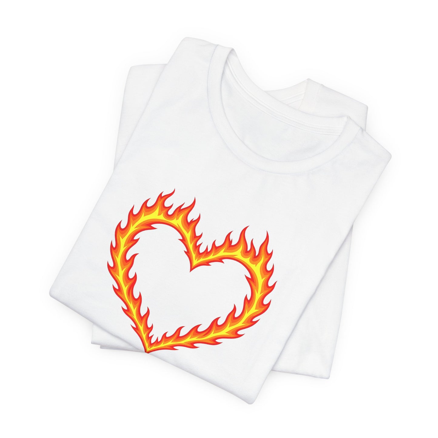 Flammendes Herz T-Shirt | Grafik Tee mit Feuerherz