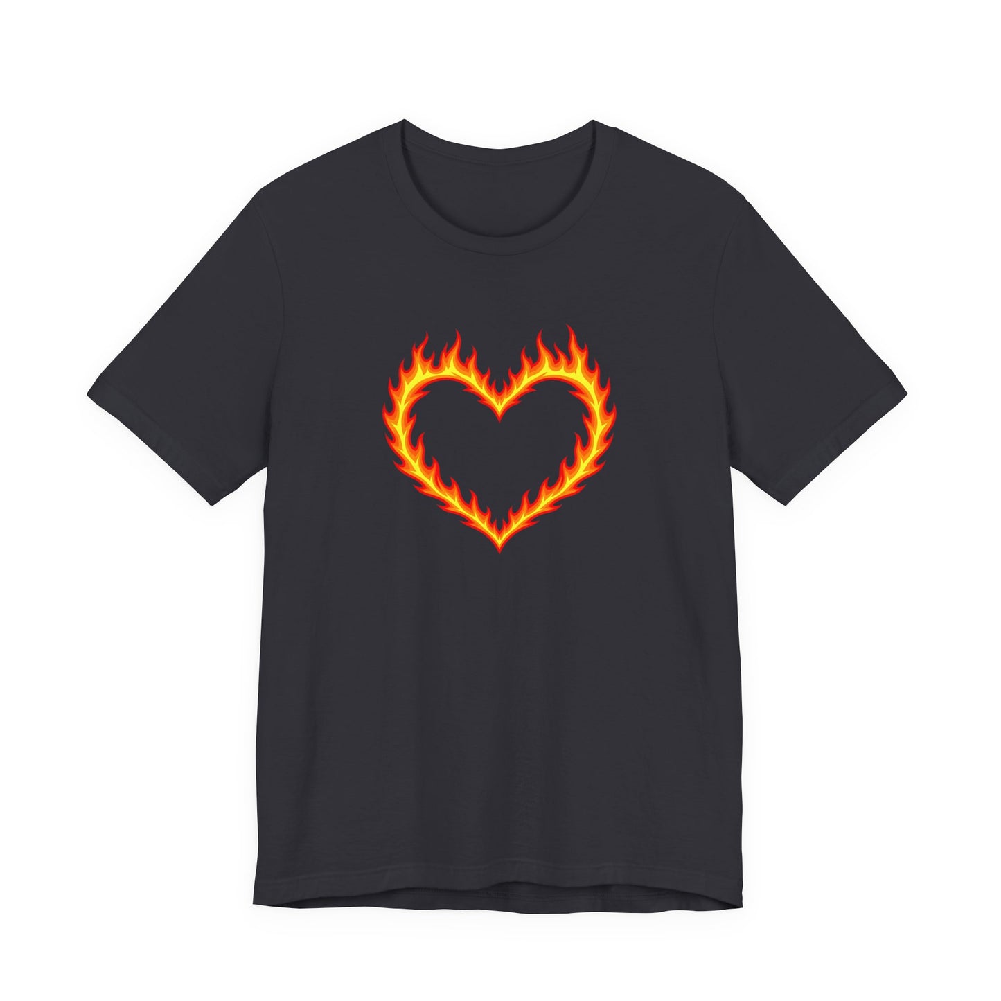 Flammendes Herz T-Shirt | Grafik Tee mit Feuerherz