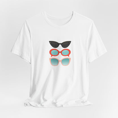 Drei Sonnenbrillen T-Shirt | Retro Damen Brillen Grafik Tee