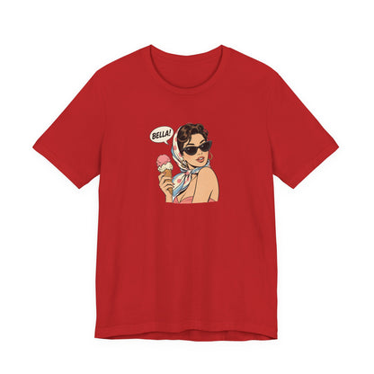 Bella Retro Pinup Girl Eis T-Shirt | Vintage Pop Art Sonnenbrille Tee