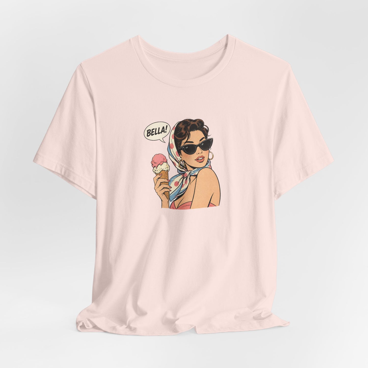 Bella Retro Pinup Girl Eis T-Shirt | Vintage Pop Art Sonnenbrille Tee