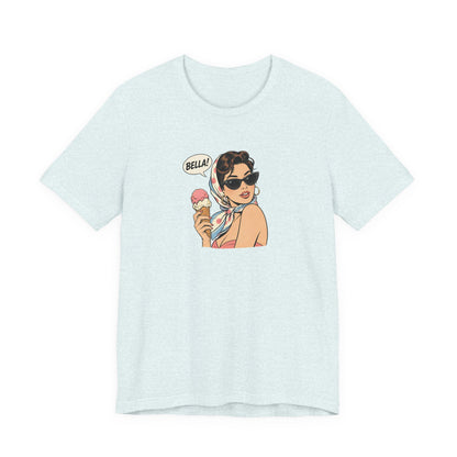 Bella Retro Pinup Girl Eis T-Shirt | Vintage Pop Art Sonnenbrille Tee